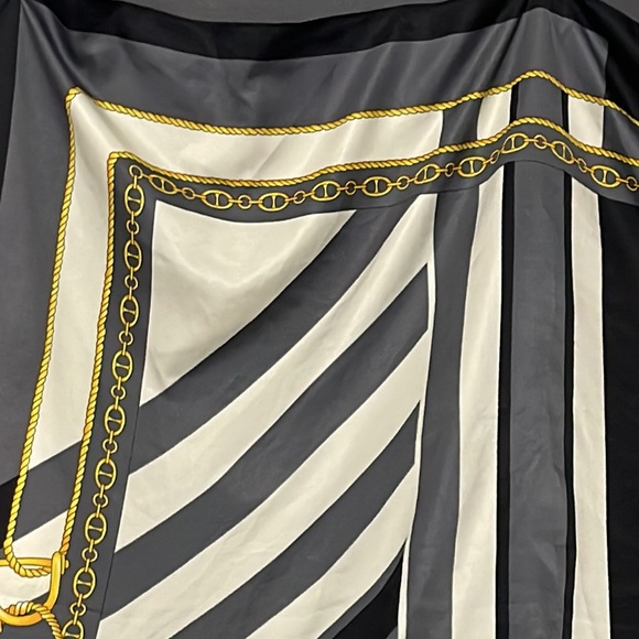 DRESSY SCARF YELLOW BLACK AND GRAY SCARF - Picture 9 of 14